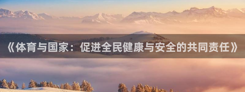 杏鑫平台主管：《体育与国家：促进全民健康与安全的共同责任》